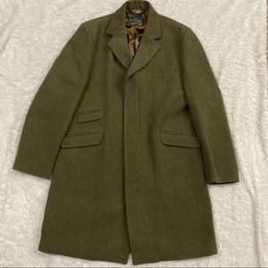Chrysalis England Sz 44 Men’s Overcoat Wool Green